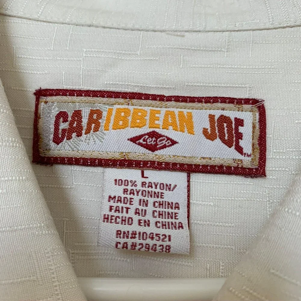 Caribbean Joe SZ L Mens short sleeve button up